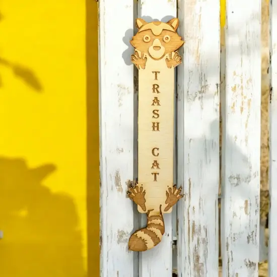 Bookmark - Trash Cat - Birch Wood {2}