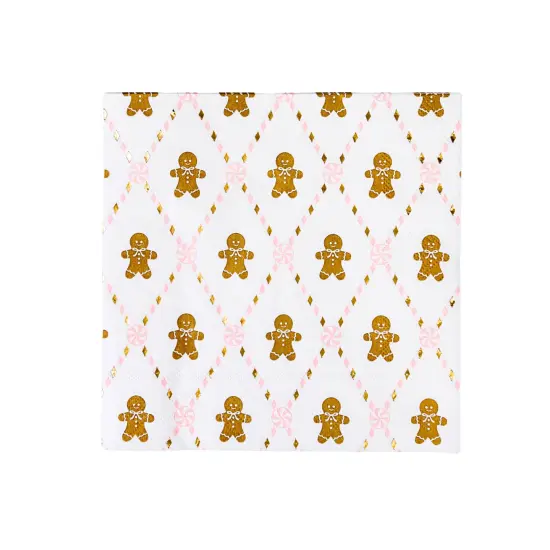 PINK GINGERBREAD LARGE NAPKINS {1}