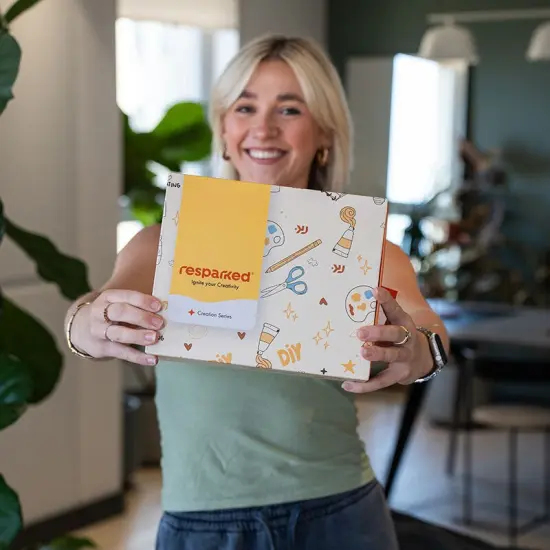 Resparked Creation Series Acrylic Lamp Crafting Kit &ndash; Personalized Engraving, Rechargeable Base, Step-by-Step Instructions, Stencils, and Practice Material for Home D&eacute;cor or Gift-Giving {3}