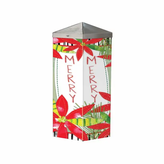 Holly Jolly Poinsettias Art Pole 20 Inches Tall {1}