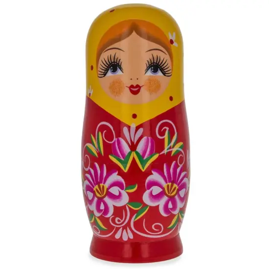Matryoshka Wooden Nesting Doll Piggy Bank 6.5 Inches {1}