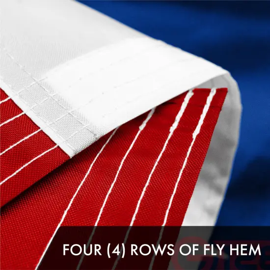 G128 Combo Pack: American USA Flag 2.5x4 Ft & Puerto Rico Puerto Rican Flag 2.5x4 Ft | Both ToughWeave Series Embroidered Polyester, Embroidered Design, Indoor/Outdoor, Brass Grommets {5}