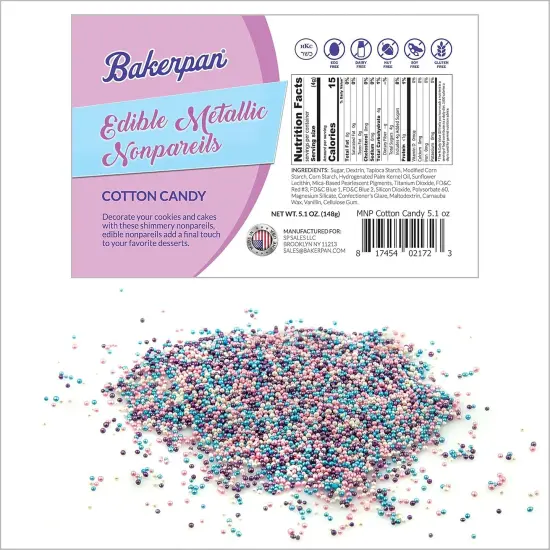 Edible Pastel Colors Nonpareils Sprinkles for Cupcakes, Pastel Sprinkles Edible for Cake Decorating - 5.1 Ounces (Made in USA) {2}