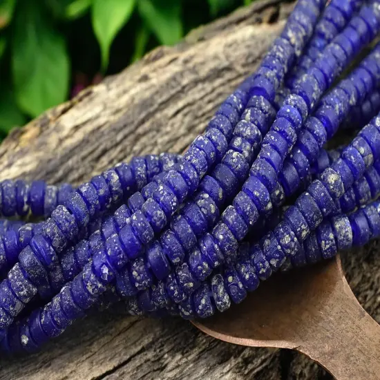6x3mm Aged Lapis Indonesian Heishi Beads (20" Strand) {2}