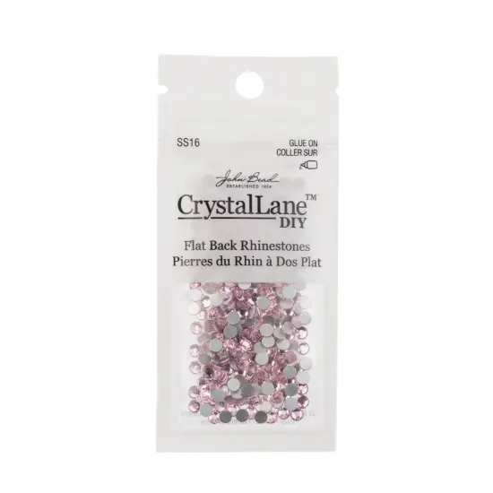 Crystal Lane DIY SS16 Glass Flatback Rhinestones, 288pcs Light Pink {3}