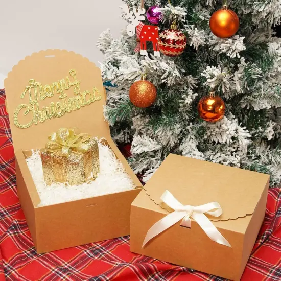 14 Pack Brown Gift Boxes with Lids for Presents Cardboard Kraft Gift Boxes Bulk {2}