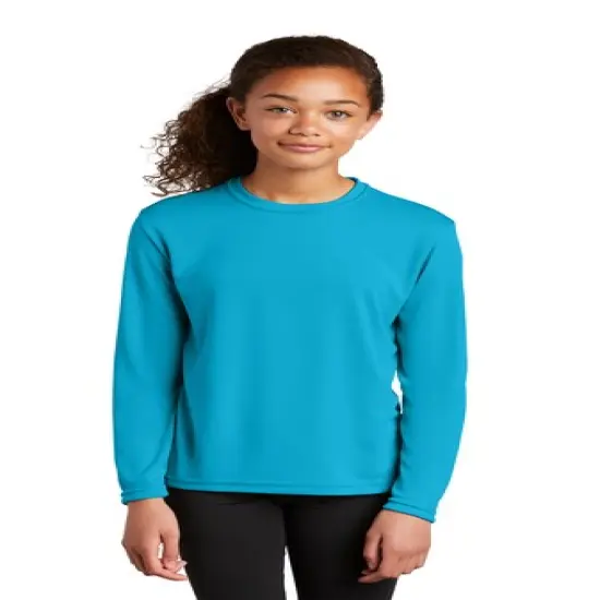 Sport-Tek&reg; Crew Neck Long Sleeve T-Shirt for Youth Gold {3}
