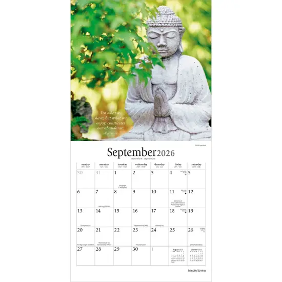 Mindful Living | 2026 7 x 14 Inch (Hanging) Monthly Mini Wall Calendar {4}