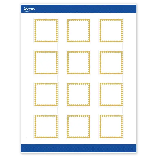 Avery Printable Square Labels, Gold Beads, 2" x 2", Matte White Square Labels, Permanent, Laser/Inkjet, 120ct, Great for Product Labels {1}