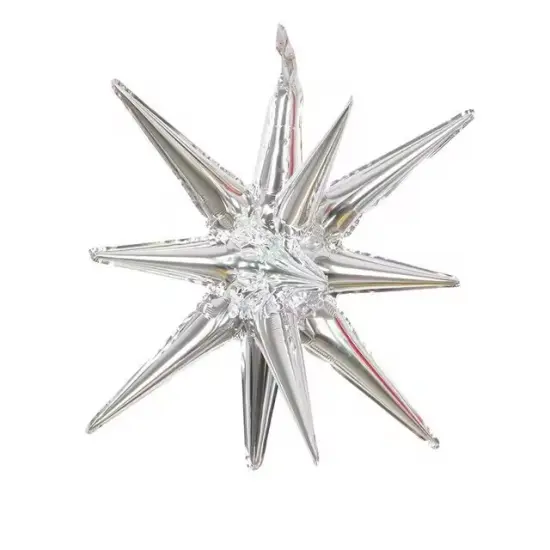 Silver Explosion Star Foil Balloon f F07M1-75 Silver {1}