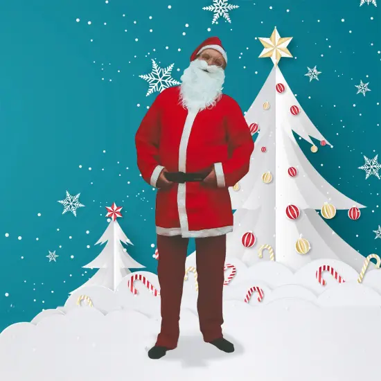 Northlight 40" Red and White Traditional Santa Claus Men's Christmas Costume Set - Plus Size Purple {1}