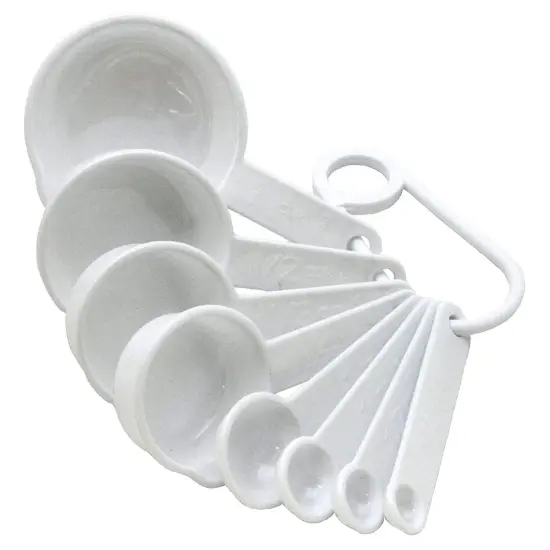 Chef Craft 8pc Plastic Measuring Cups & Spoons Set - 1/4 tsp, 1/2 tsp, 1 tsp, 1 tbsp, 1/4 cup, 1/3 cup, 1/2 cup and 1 cup Sizes {1}