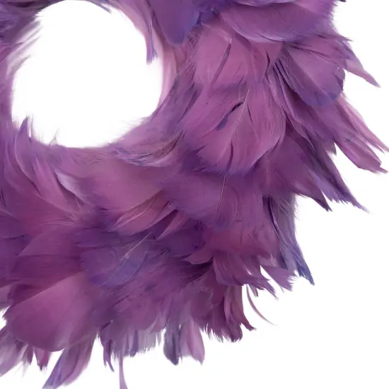 Northlight Layered Feather Christmas Wreath - 10" - Purple - Unlit {5}