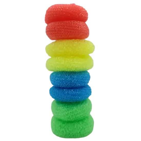 Handy Housewares Durable Non-Scratch Nylon Scouring Pads | Round All-Surface Cleaning Pads | Multi-Use Kitchen Scrubbers | Safe for Non-Stick Cookware | 8-Pack Random Colors {4}