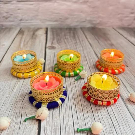 Bulk Small Tealight Candle Holder – Festive T-light Stand for Diwali, Navratri, Christmas, Hanukkah, Thanksgiving, Housewarming & Home Decor – Candle Stand for Centerpiece {3}