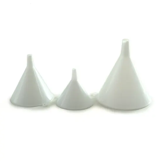Norpro Durable Plastic Funnels, 2.5" to 4" Wide Mouth, Set of 3,White {3}