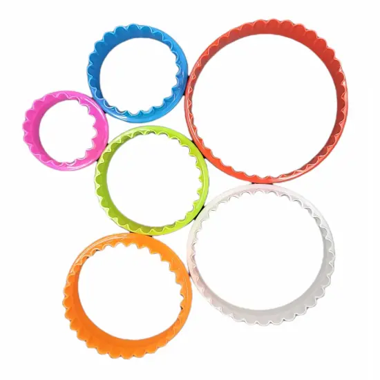 Handy Housewares 6pc Scalloped Biscuit/Cookie Dough Cutter Set, Round & Flower Edged, Dishwasher Safe, Plastic {4}