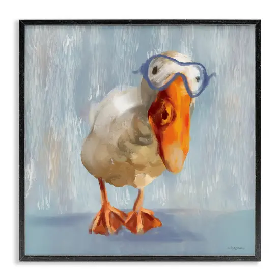 Stupell Industries Goose with Scooba Mask Framed Giclee Wall Art Design by Molly Mattin {1}