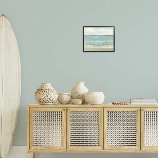 Stupell Industries Horizontal Beach Brush Strokes Framed Giclee Wall Art Design by Sally Swatland {8}