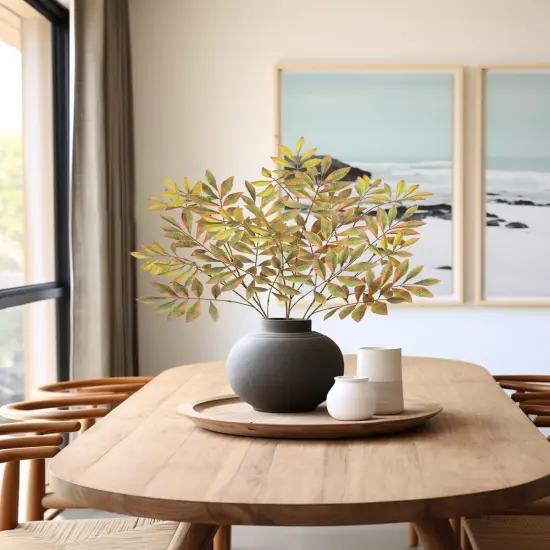 3PCS Artificial Greenery Stems - 37.4 Inch (Chestnut - Yellow) {3}