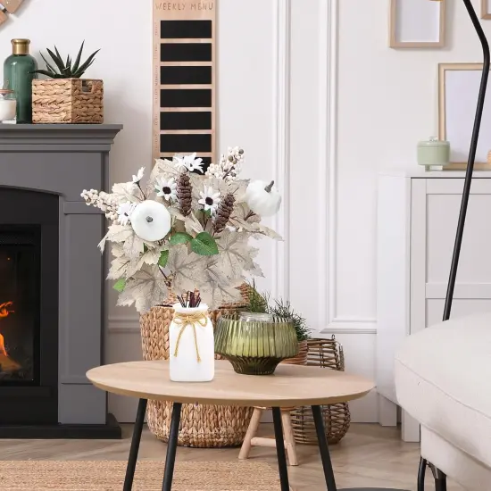 2 Pcs Artificial Maple Leaves Stems {4}