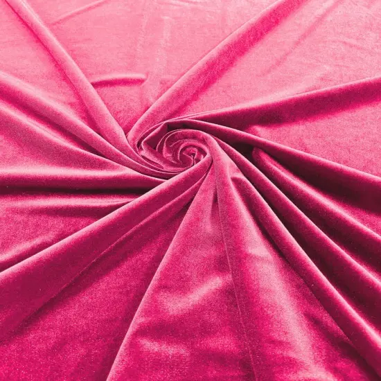 1 Yard Luxurious Stretch Velvet Fabric Polyester Lycra Spandex 58/60" Wide Coral {6}