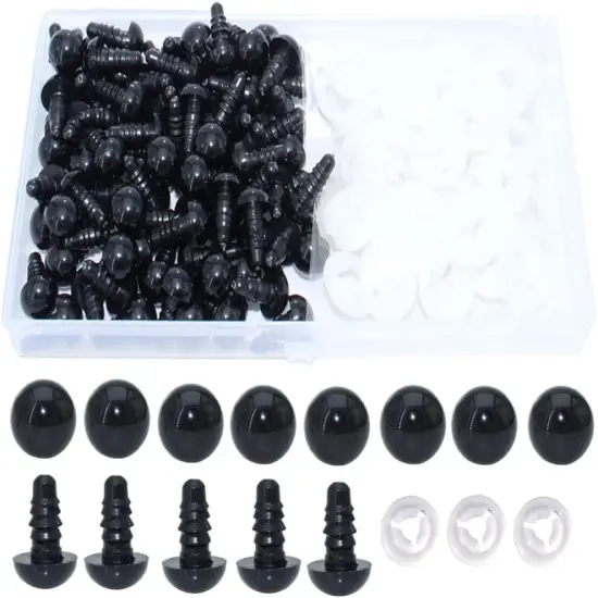 50Pcs 12mm Black Solid Plastic Safety Eyes {1}