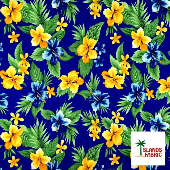 1 Yard Dual Color Tropical Clusters Peachskin Fabric 45 Inch Width Yellow & Purple {5}