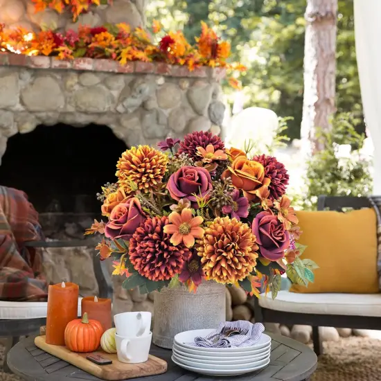 3 Pcs Artificial Fall Flowers {2}