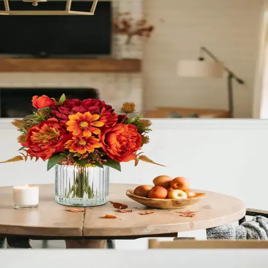Peony Fake Fall Flowers Centerpieces {3}