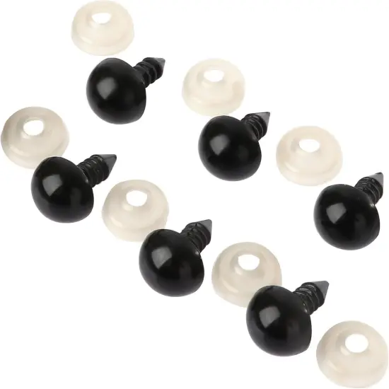 100 Pack Plastic Safety Eyes, Black (6mm) {3}