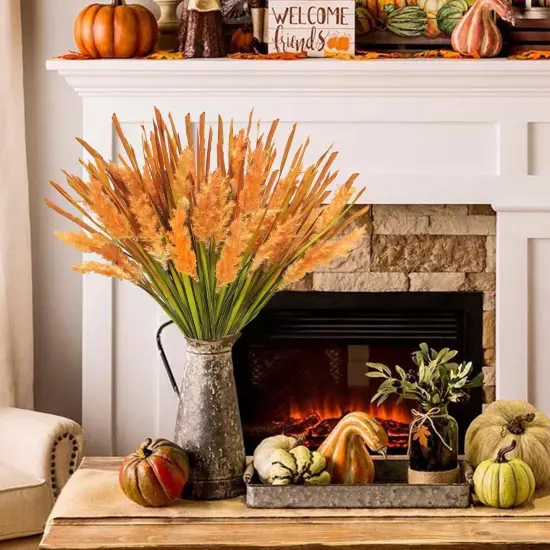 5Pcs Artificial Fall Floral Stems - Red Tail Grass {5}