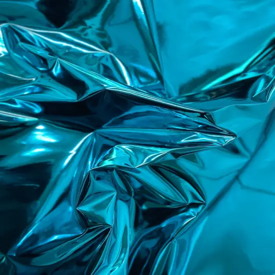 1 Yard Chrome Reflective Mirror Vinyl Fabric For Handbags Upholstery Crafts 54 Inch Width Tuequoise {1}