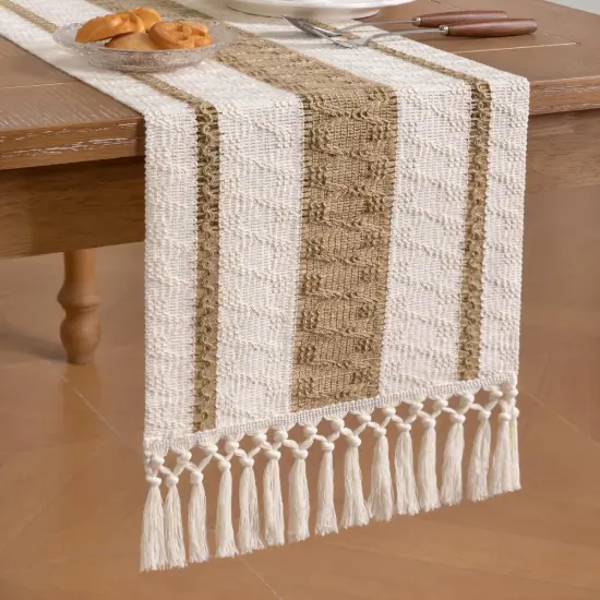 Boho Table Runner Summer Farmhouse Rustic - 12x48 inch {4}