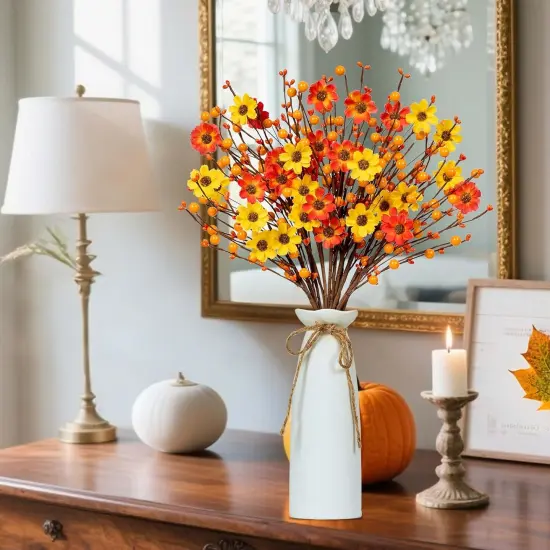 12PCS Fall Floral Picks - 17 Inch {4}