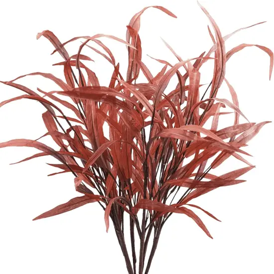 6Pcs Artificial Fall Leaves Grass Stems - 27.5" {1}