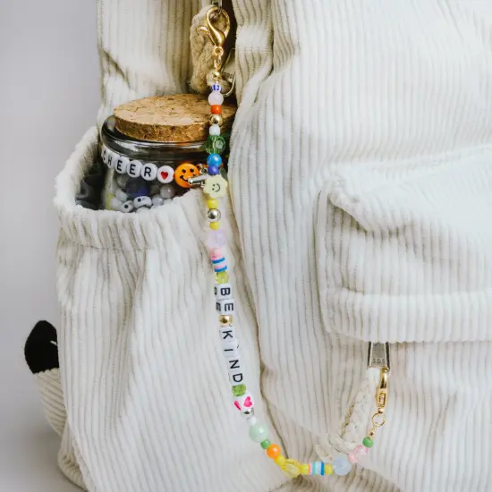 Be Kind Clip on Beaded Bag Chain 10" {2}