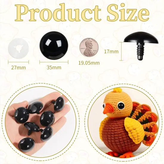 20pcs 35mm Upgraded Safety Eyes for Crocheting {2}