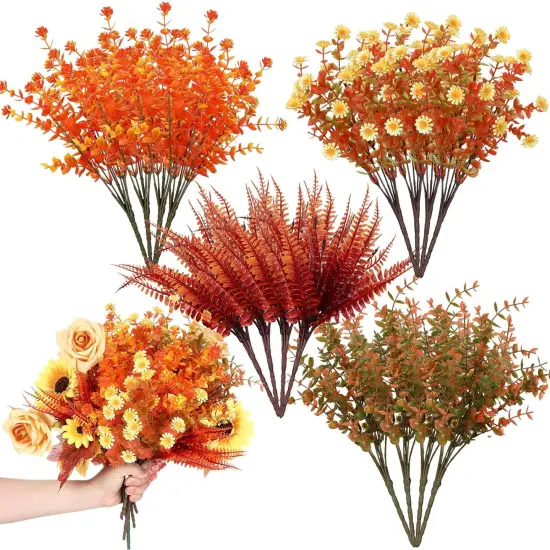 16 Pcs - Artificial Eucalyptus Leaves Flowers {1}