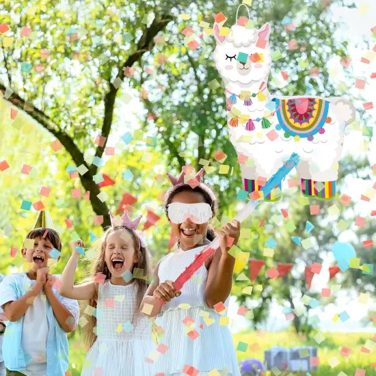 Fiesta Llama Pi&ntilde;ata Includes Stick Blindfold Confetti Cinco De Mayo Llama Pi&ntilde;ata Mexican Party Favors {5}