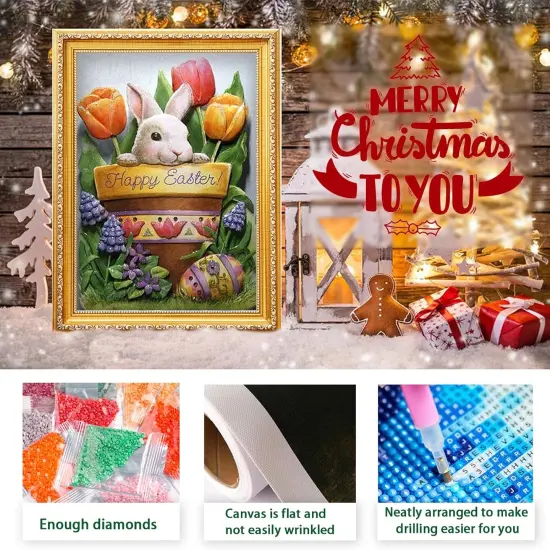 5D Easter Bunny Diamond Painting Kits {2}