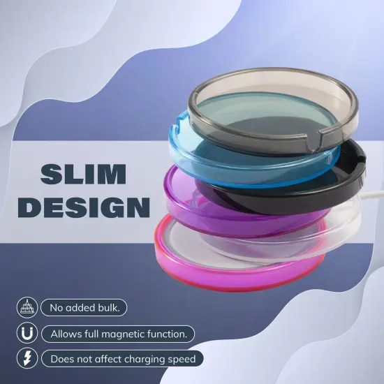 For Apple iPhone 12 & Pro Max Magsafe, 2 Pack Charger Accessories Cover Skin, Clear and Pink {4}