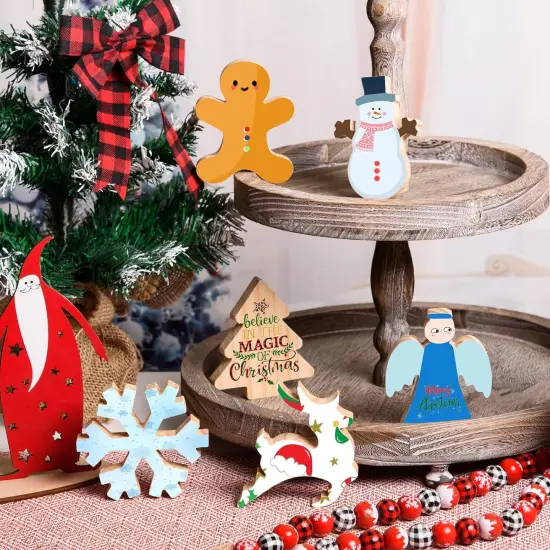12 Pcs Unfinished Christmas Wooden Cutouts {3}