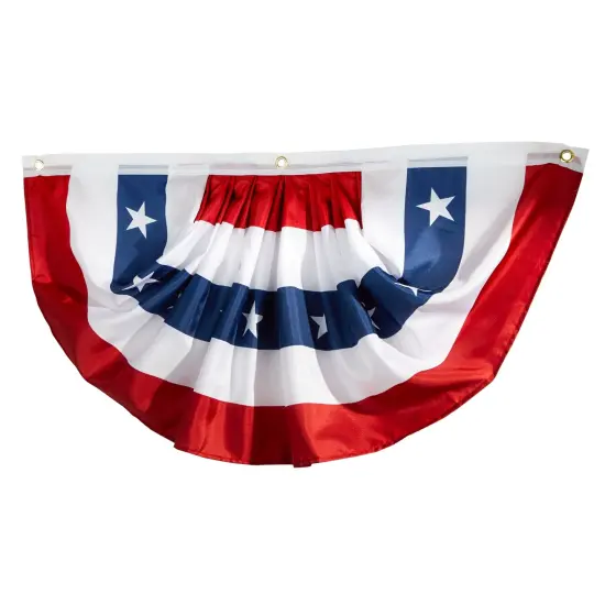 American Flag Bunting - 71.5" x 34" Patriotic Pleated Half Fan Flag for Elections and Your Vote Matters, 4th of July, Labor Day, Memorial Day, Indoor and Outdoor Red, White and Blue Decoration Banner {5}