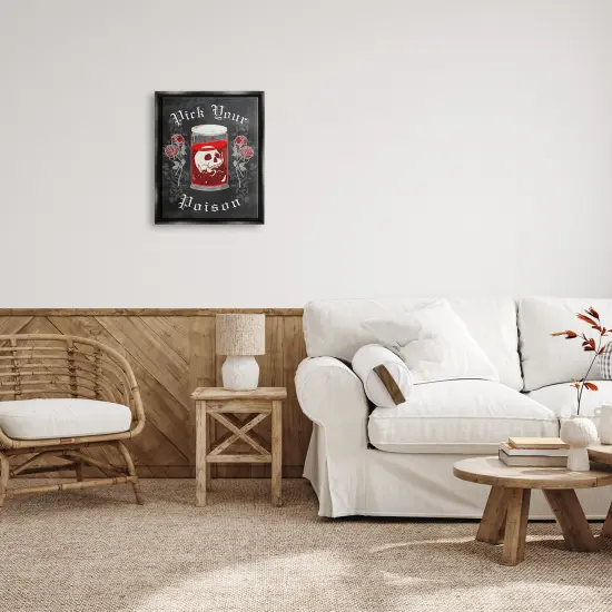 Pick Your Poison Skull Floating Frame Canvas Art Black {2}