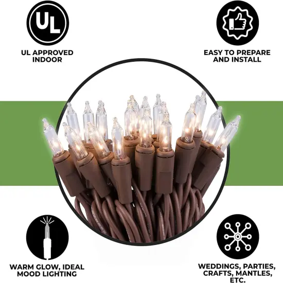 20 Clear Mini Christmas String Lights - 6 FT {3}