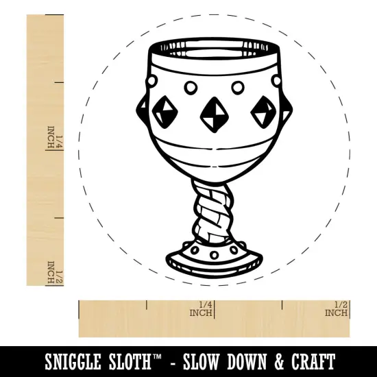 Goblet Chalice Bejeweled Medieval Cup Grail Self-Inking Rubber Stamp Crafting Dry Pad {1}