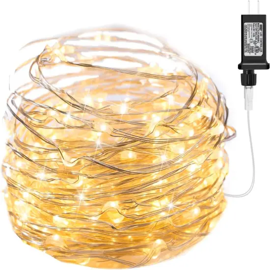 33Ft 100 LEDs Waterproof Silver Wire Christmas String Lights {1}