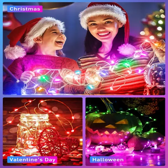 Fairy Lights Color Changing - 33FT 100 LED String Lights with Remote,11 Modes, USB Fairy Lights Indoor {5}