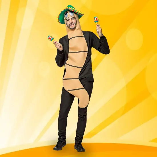 Funny Tequila Worm Costume Adult Size Sombrero Tunic for Cinco de Mayo Fun {1}
